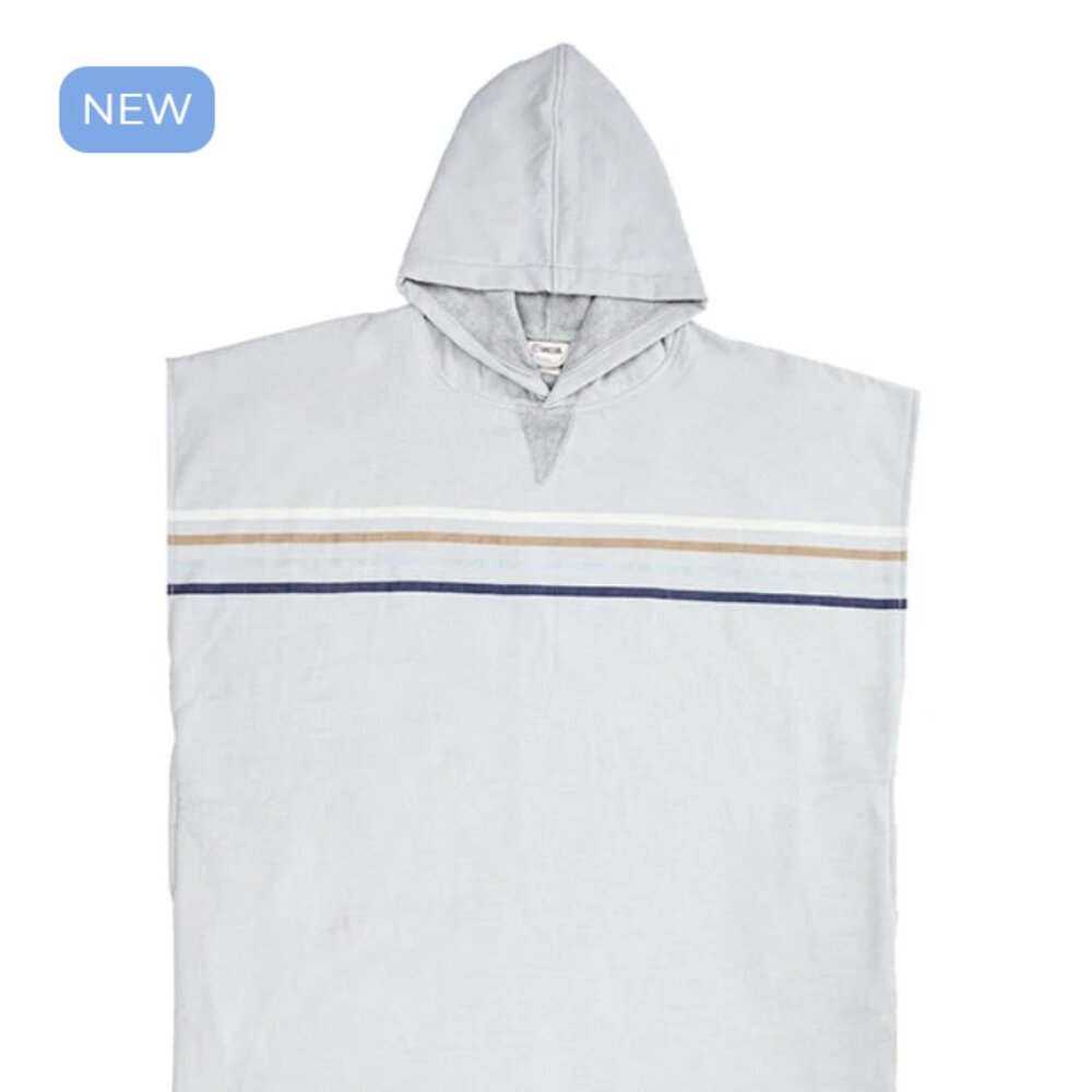 Sand Cloud - Border Classic Stripe Poncho - Grey - NEW